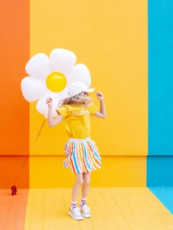 White Daisy Flower Foil Balloon 28in
