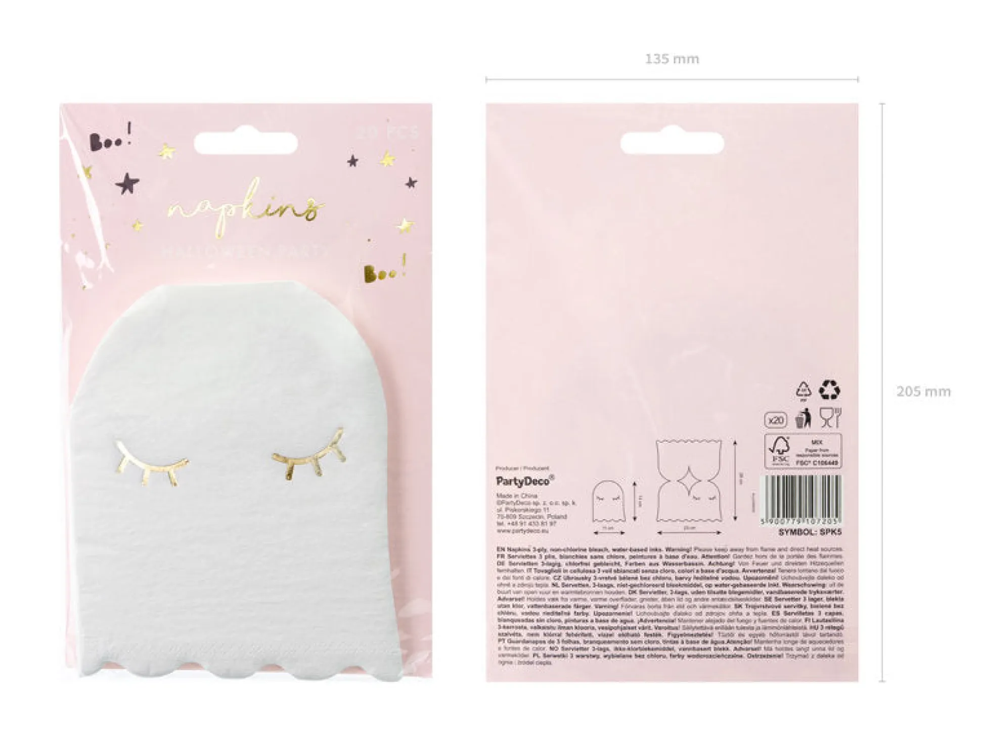 White Ghost Dessert Napkins 20ct