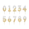 White & Gold Number Birthday Candle