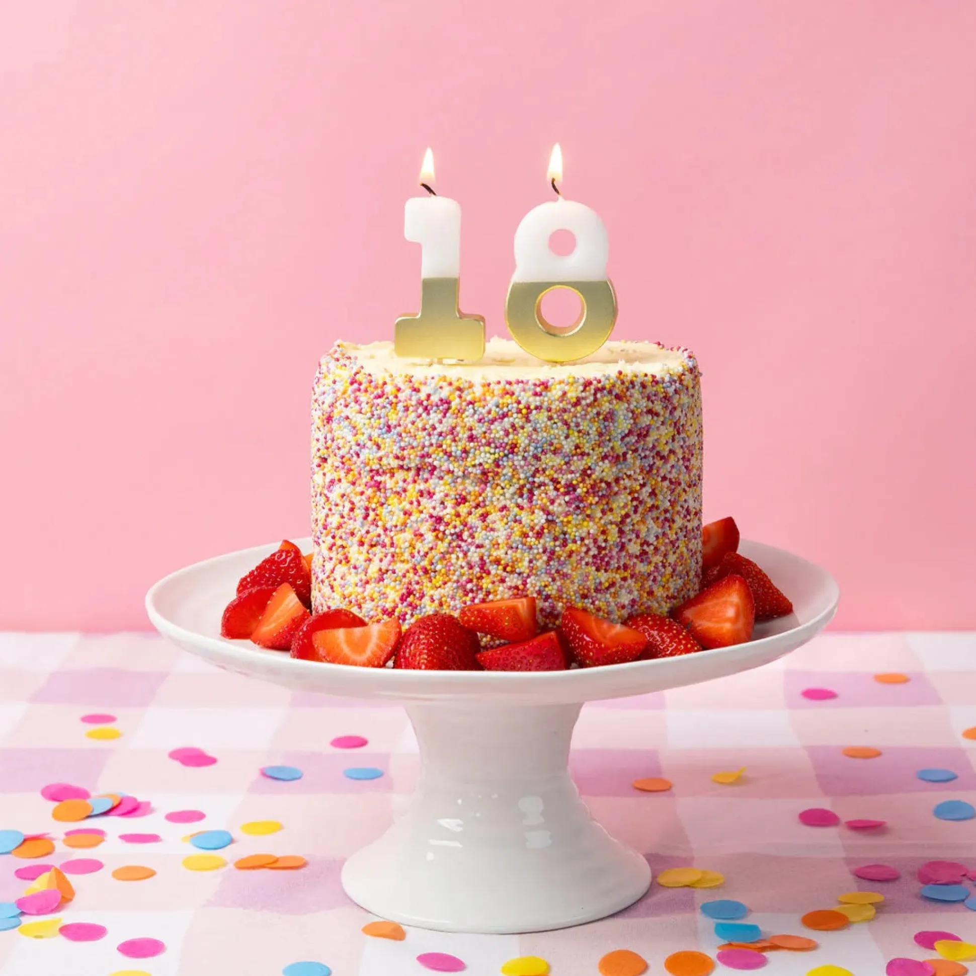 White & Gold Number Birthday Candle
