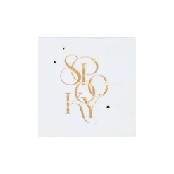 White & Gold Spooky Dessert Napkins 20ct