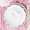 White Gold-Trimmed Scalloped Dessert Plates 6ct