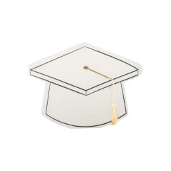 White Graduation Cap Dessert Napkins 18ct