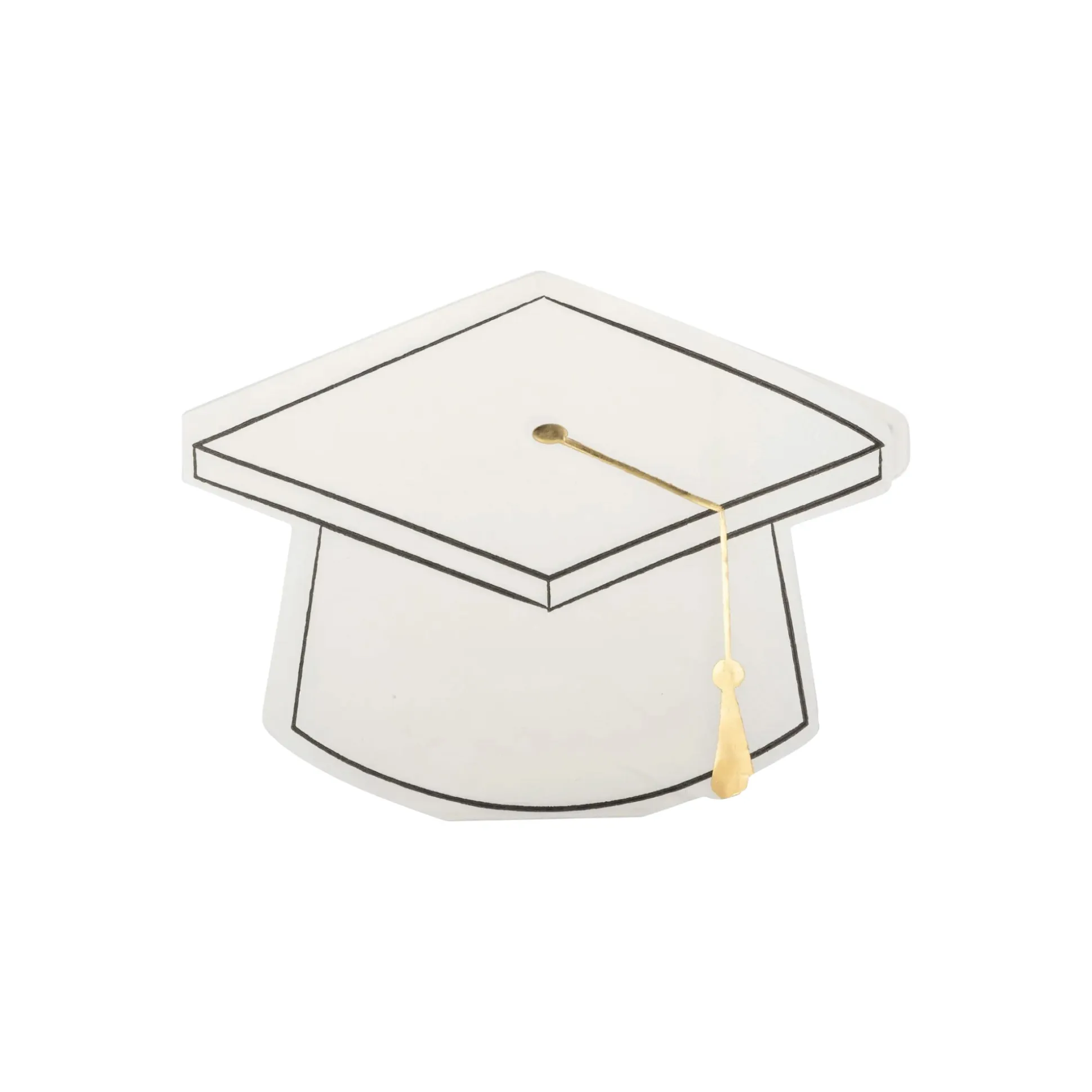 White Graduation Cap Dessert Napkins 18ct