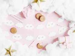 White Happy Clouds Garland 8.75ft