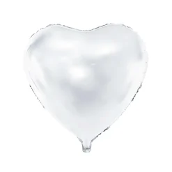 White Heart Foil Balloon 18in