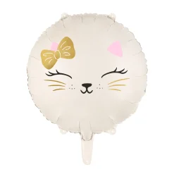 White Kitty Cat Face Balloon 14in