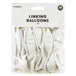 White Linking Latex Balloons 20ct