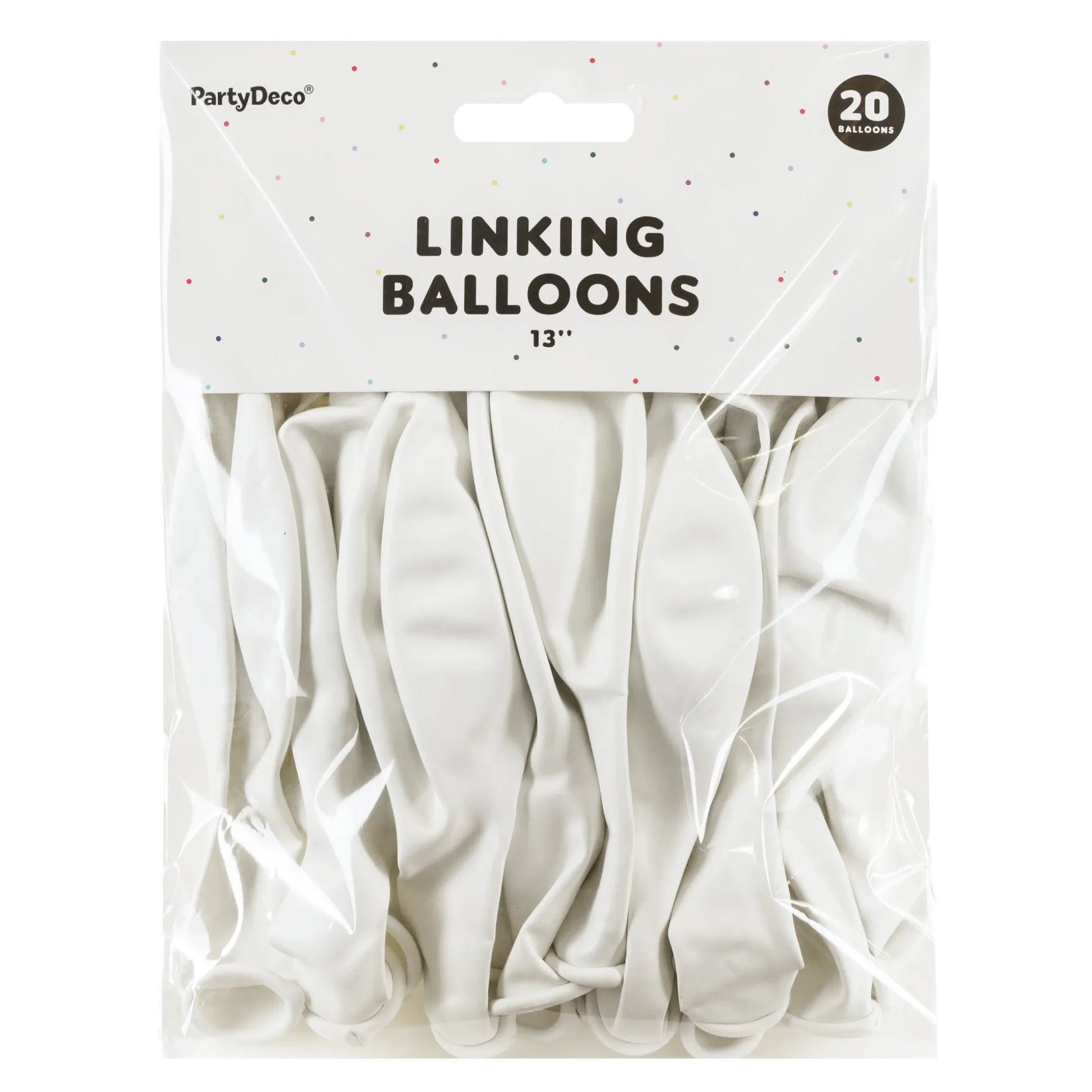 White Linking Latex Balloons 20ct