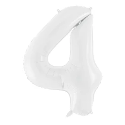 34" White Number Balloon 0-9