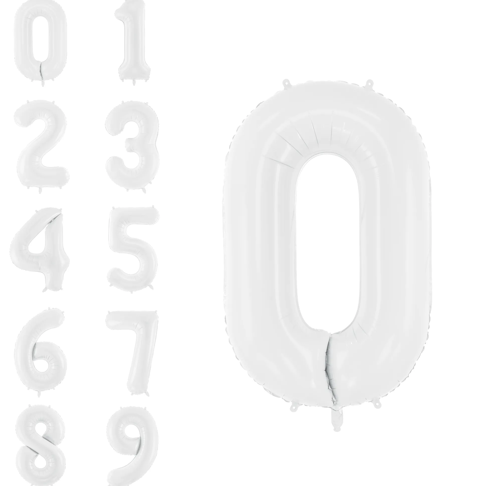 34" White Number Balloon 0-9