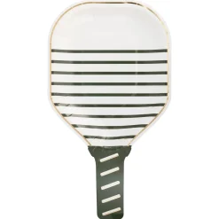 White Pickleball Paddle Dessert Plates 8ct
