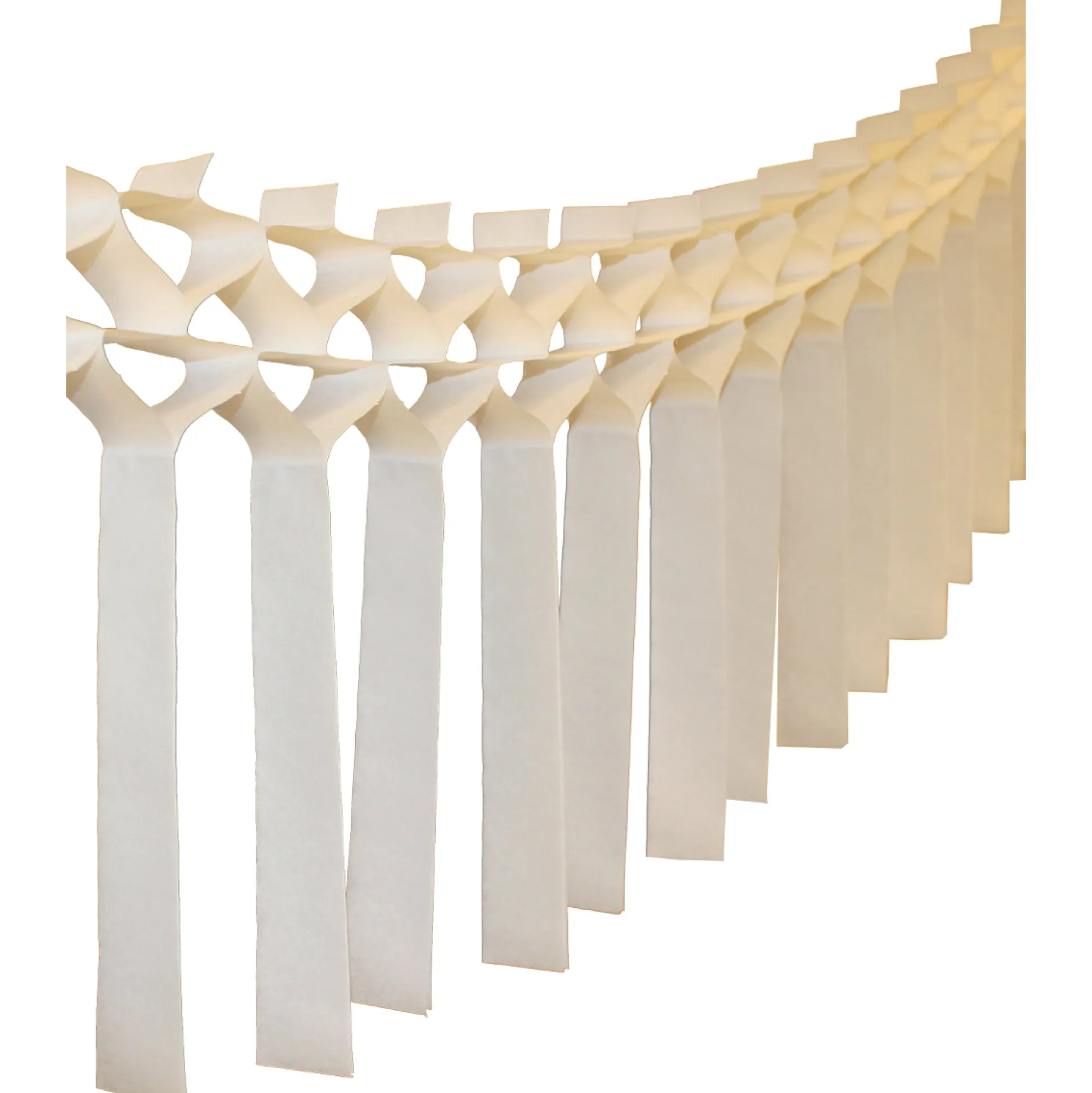 White Tissue Paper Streamer Garland 12ft