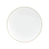 White With Gold Rim Plastic Dessert Plates 10ct