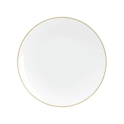 White With Gold Rim Plastic Dessert Plates 10ct