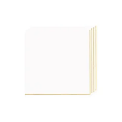White with Gold Stripe Dessert Napkins 20ct