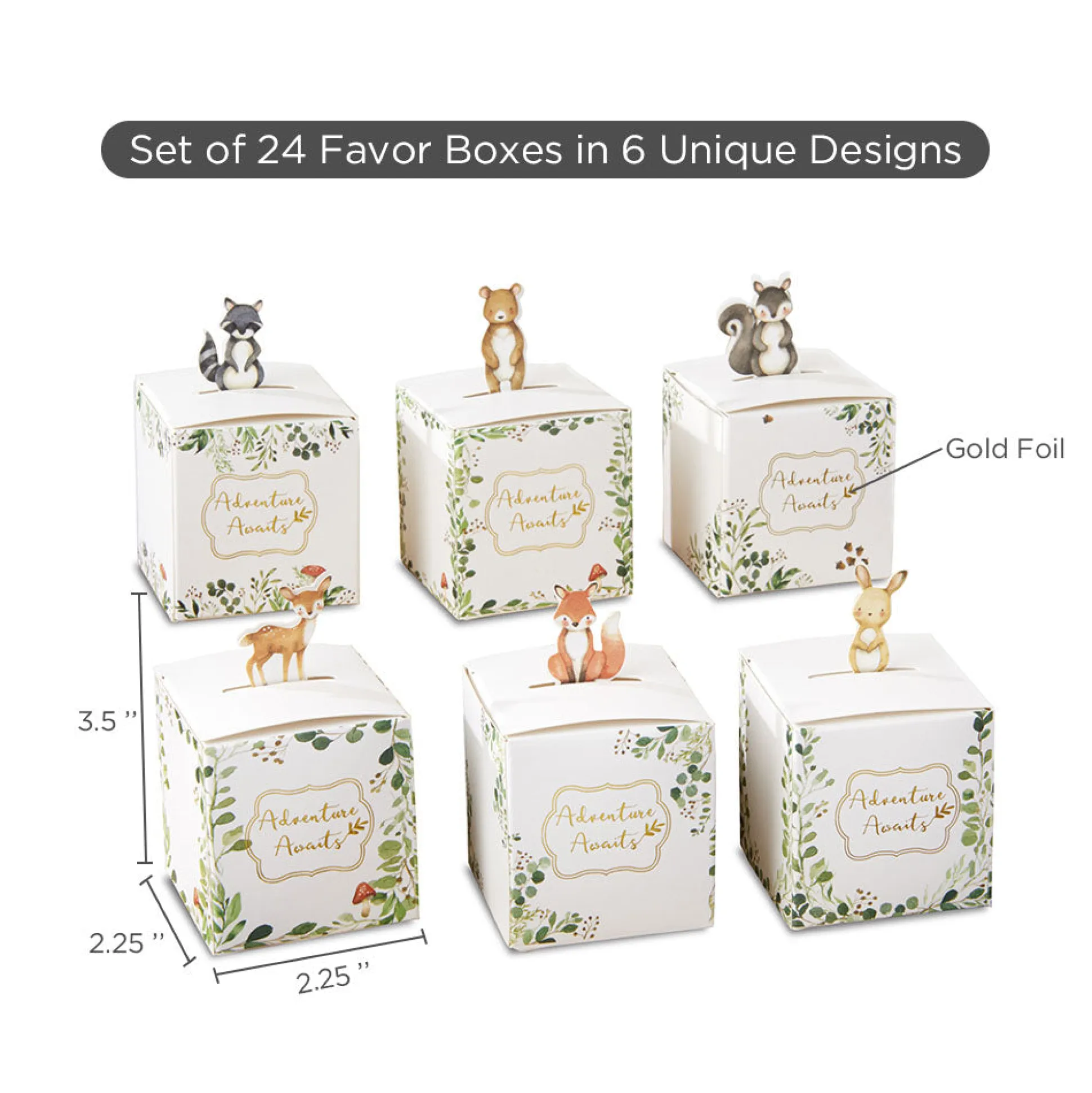 Woodland Adventure Awaits Favor Boxes 24ct