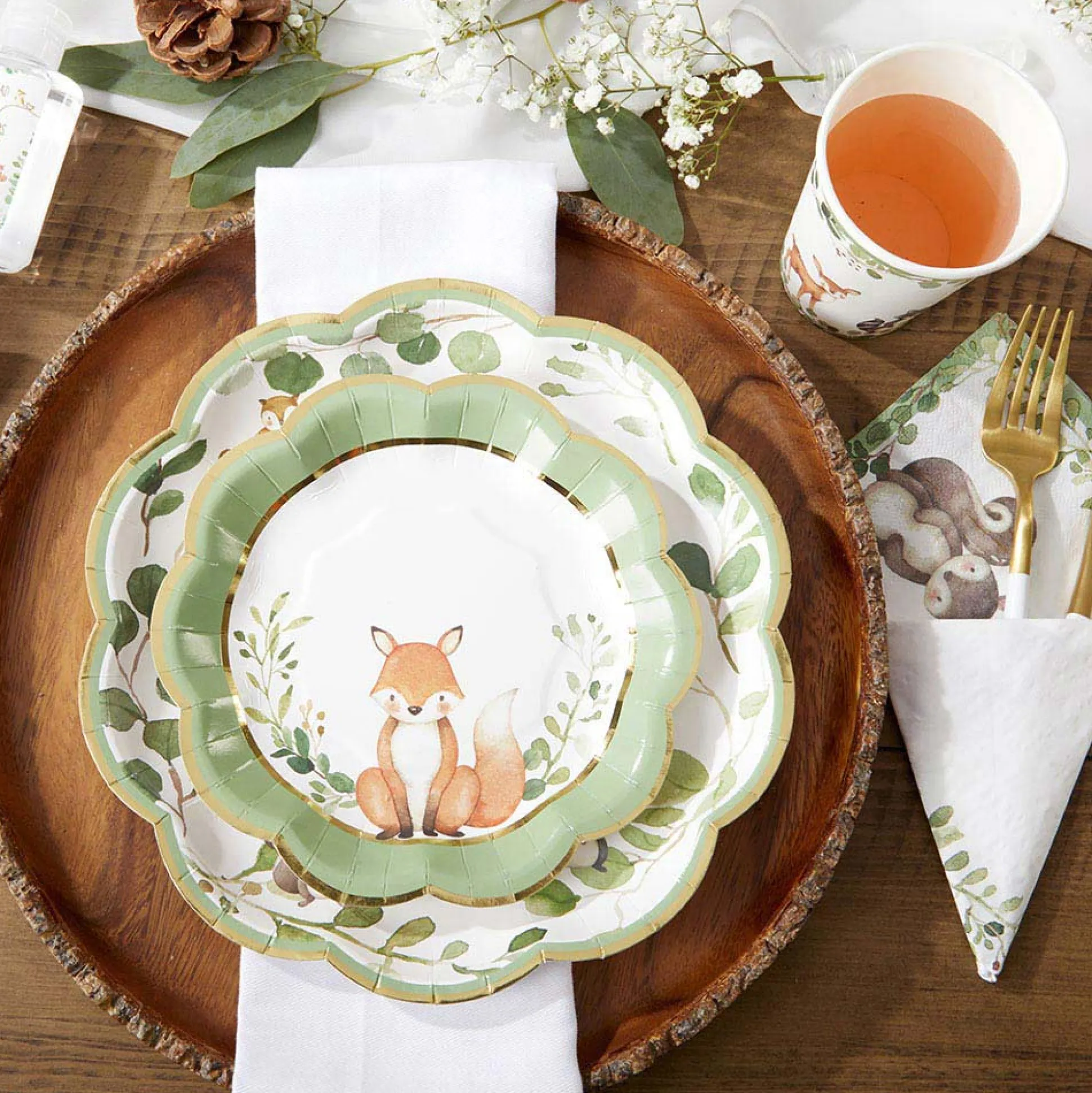 Woodland Baby Shower Dessert Plates 16ct
