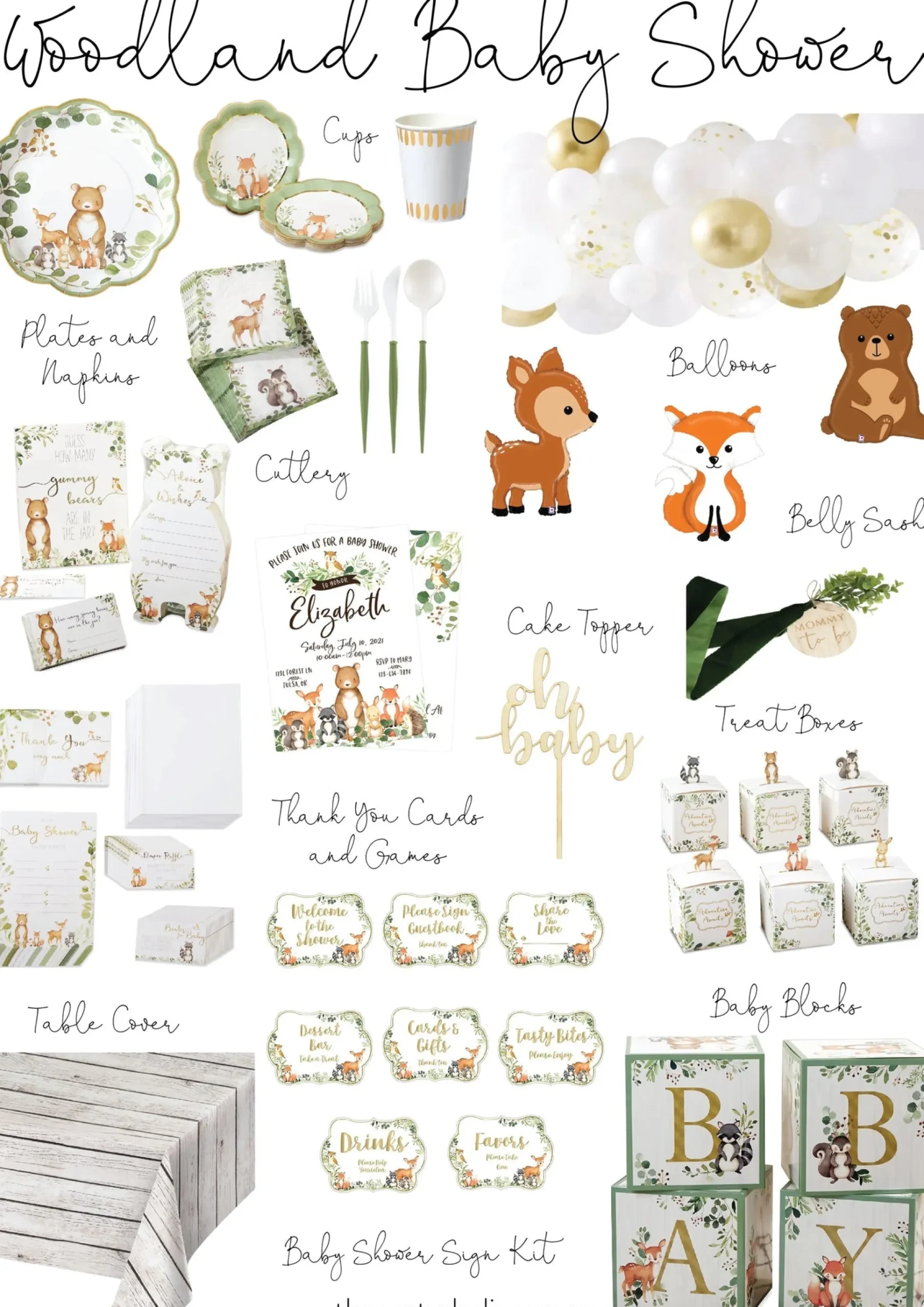 Woodland Baby Shower Lunch Napkins 30ct