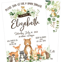 Woodland Baby Shower Printable Invitation