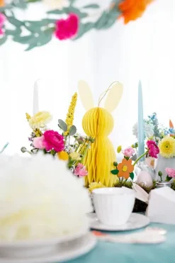 Yellow Bunny Honeycomb Decoration 12in
