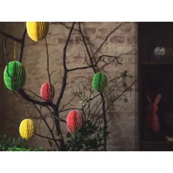 Yellow Egg Honeycomb Decoration 4.75in