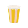 Yellow & Pink Striped Party Cups 8ct