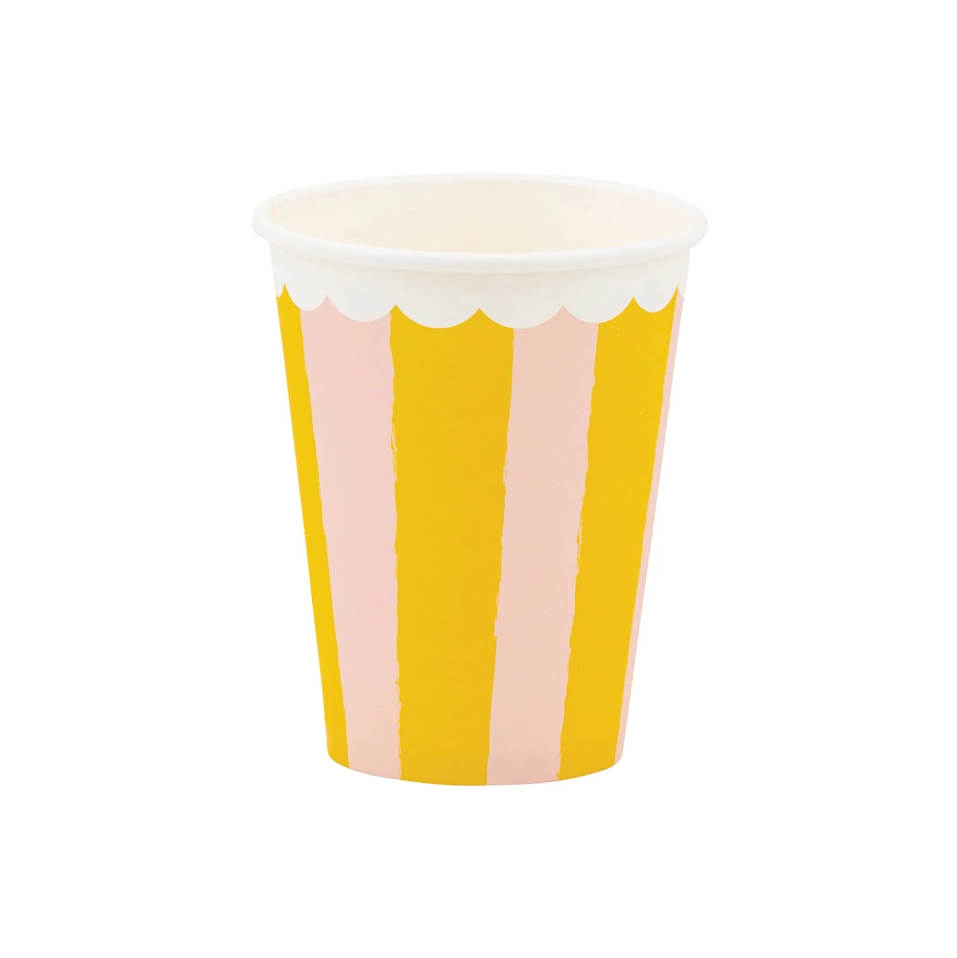 Yellow & Pink Striped Party Cups 8ct