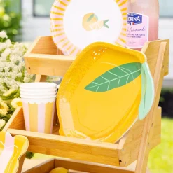Yellow & Pink Striped Party Cups 8ct