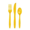 Yellow Premium Plastic Cutlery Set for 8