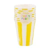 Yellow Striped Paper Cups 8ct