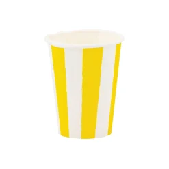 Yellow Striped Paper Cups 8ct