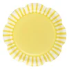Yellow Stripe Scalloped Lunch Plates 8ct