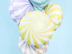Yellow Swirly Lollipop Foil Balloon 14in