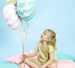 Yellow Swirly Lollipop Foil Balloon 14in