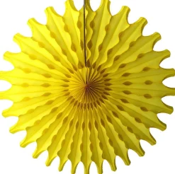 Yellow Tissue Paper Fan 18in